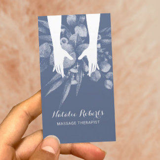 Tarjeta De Visita Terapia de Masaje Manos Curativas Spa Botánico Azu