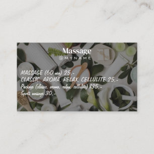 Tarjeta De Visita Terapia de Masaje Manos Sanadoras Spa de Salud Bot