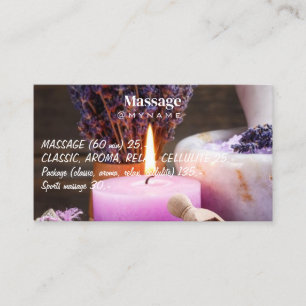 Tarjeta De Visita Terapia de Masaje Manos Sanadoras Spa de Salud Bot