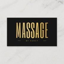 Terapia de Masaje Negro y Oro Minimalista