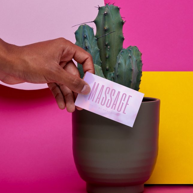 Tarjeta De Visita Terapia de Masaje Pastel Purple Holográfico (Subido por el creador)