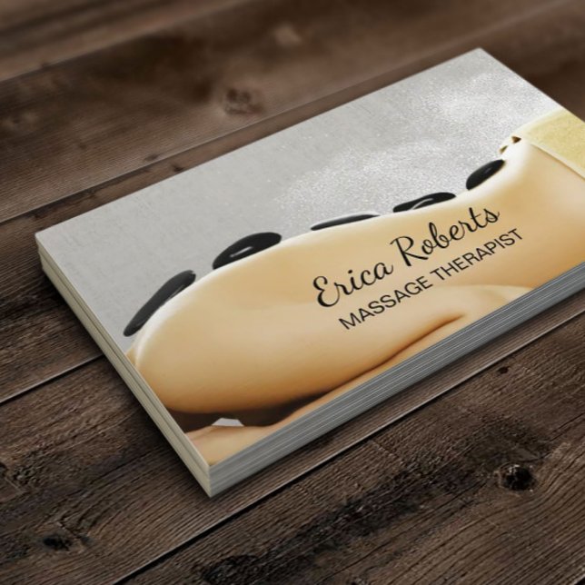 Tarjeta De Visita Terapia de Masaje Piedra Caliente Salón Spa De Bel (Subido por el creador)