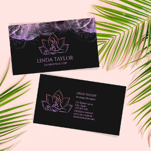 Tarjeta De Visita Terapia de Masaje Profesional Lotus CHIROPRACTOR