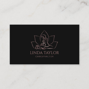 Tarjeta De Visita Terapia de Masaje Profesional Lotus CHIROPRACTOR