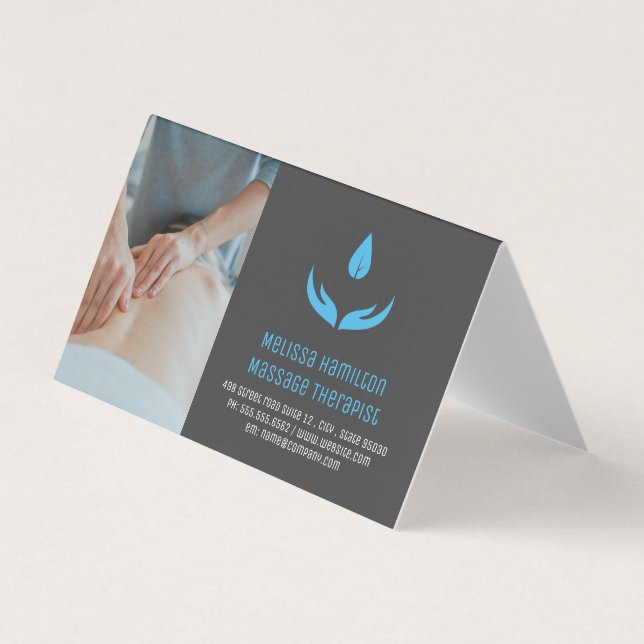 Tarjeta De Visita Terapia de Masaje | Propietario del spa (Anverso)