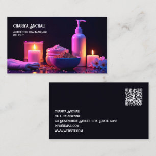 Tarjeta De Visita Terapia de Masaje QR Personalizado