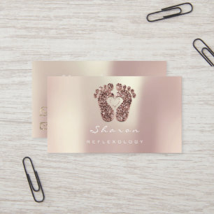 Tarjeta De Visita Terapia de Masaje Reflexología Copper Gold Purpuri