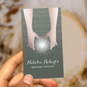 Tarjeta De Visita Terapia de Masaje Reiki Energía Curación Manos Ver