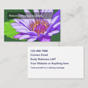 Tarjeta De Visita Terapia de Masaje Relajante Flor de Loto