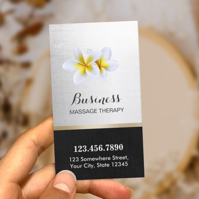 Tarjeta De Visita Terapia de Masaje Salón Floral Tropical (Subido por el creador)