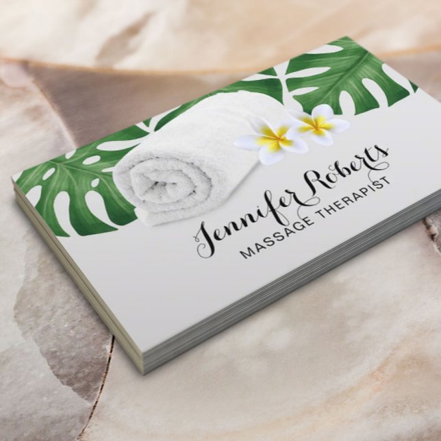 Tarjeta De Visita Terapia de Masaje Salón Natural Tropical & Spa (Subido por el creador)