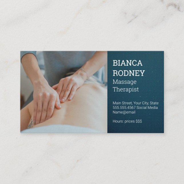 Tarjeta De Visita Terapia de Masaje | Salud y bienestar (Anverso)