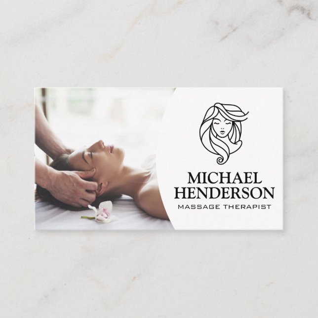 Tarjeta De Visita Terapia de Masaje | Spa relajante (Anverso)