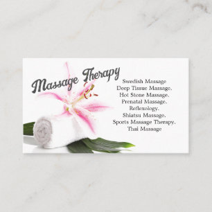 Tarjeta De Visita Terapia de masaje/Tarjeta de visita Orquídea