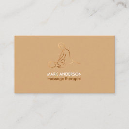 Tarjeta De Visita Terapia de Masaje Terapeuta de Masaje Cobre Marrón