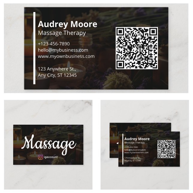 Tarjeta De Visita Terapia de Masaje Terapia de Bienestar Holística (Massage Therapy Holistic Wellness Therapists Business Card
)