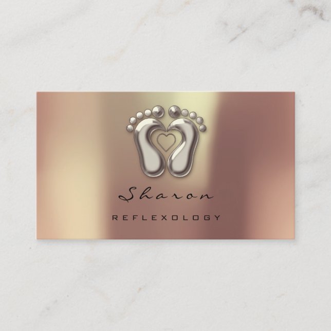 Tarjeta De Visita Terapia de Masaje Terapia de Reflexología Copper M (Anverso)