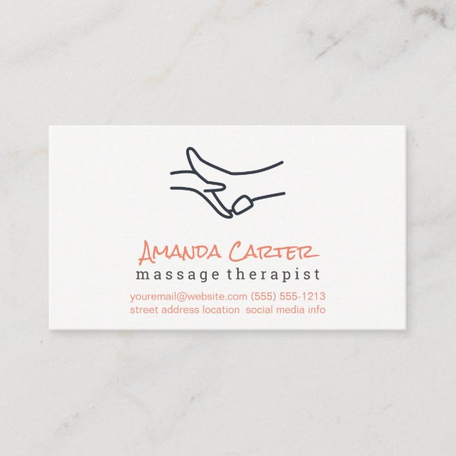 Tarjeta De Visita Terapia de Masaje | Terapia física (Anverso)