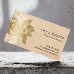 Tarjeta De Visita Terapia de Masaje Vintage Gold Lotus<br><div class="desc">Tarjeta de Negocios Gold Lotus para Terapia de Masaje Vintage.</div>