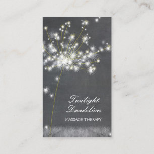 Tarjeta De Visita Terapia de masajes de Dandelion a escala de grises