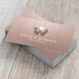 Tarjeta De Visita Terapia de Terapia de Masaje Corazón y Manos Curat