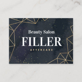 Tarjeta De Visita Terapia del Filler de Oro Geométrico Negro