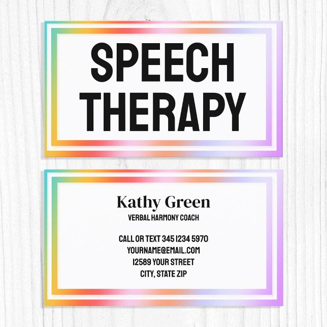 Tarjeta De Visita Terapia del habla (Speech Therapy Business Cards)