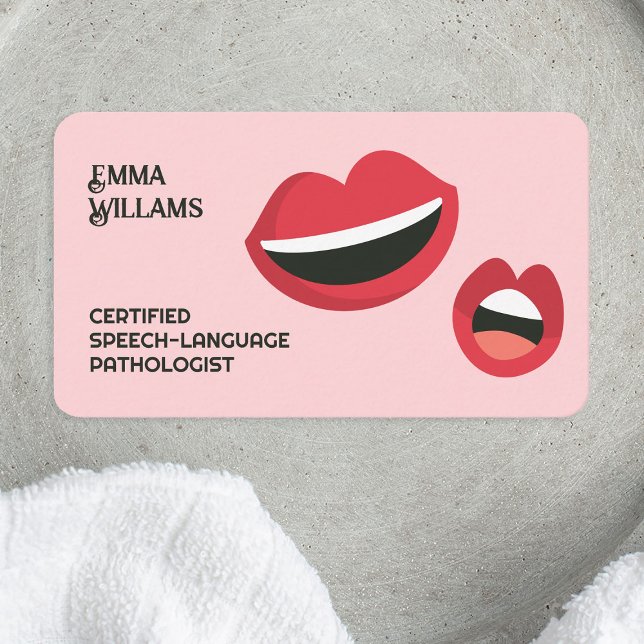 Tarjeta De Visita Terapia del habla del SLP (Speech Therapist Business Cards)