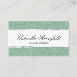 Tarjeta De Visita Terapia del masaje del damasco de la menta