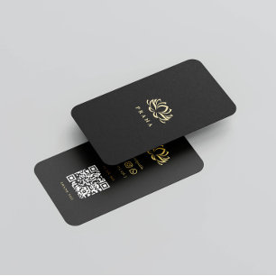 Tarjeta De Visita Terapia Lotus Healing Masaje QR Código Busin