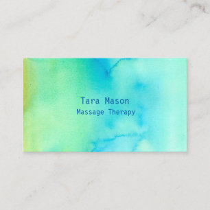 Tarjeta De Visita Terapia Masajista Calm Green Wash
