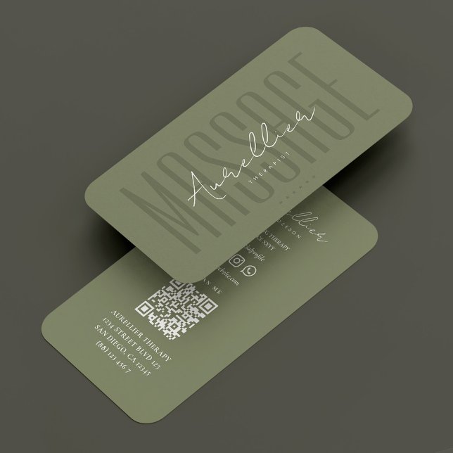 Tarjeta De Visita Terapia Masajista Dark Sage Fisioterapeuta Verde (Massage Therapist Dark Sage Green Physiotherapist Business Card
☆★
☆★
☆★
☆★
☆★
(35394)
 | 
)
