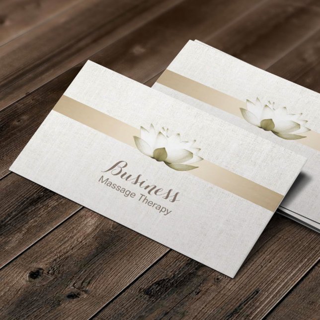 Tarjeta De Visita Terapia Masajista Elegant Lotus Flowers Salon Spa (Subido por el creador)