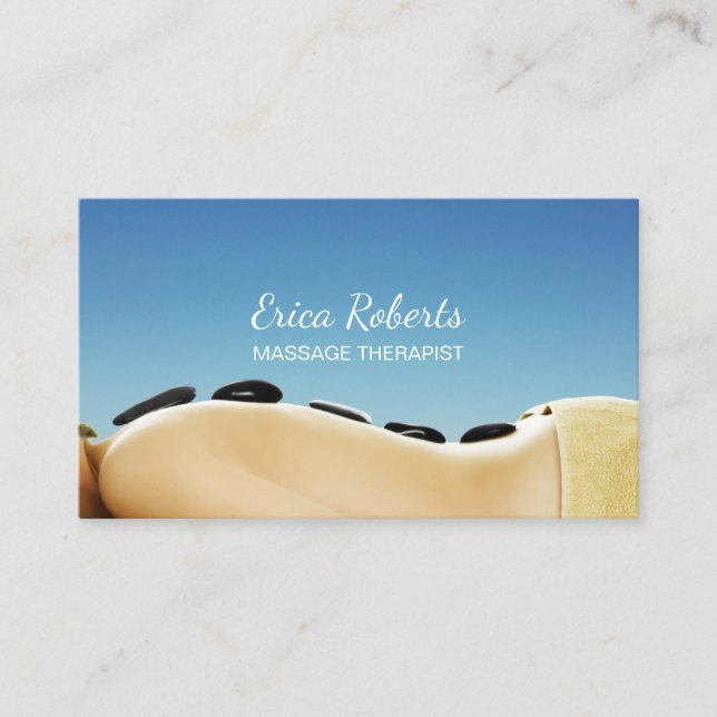 Tarjeta De Visita Terapia Masajista Elegante Spa De Belleza Y Salón (Anverso)