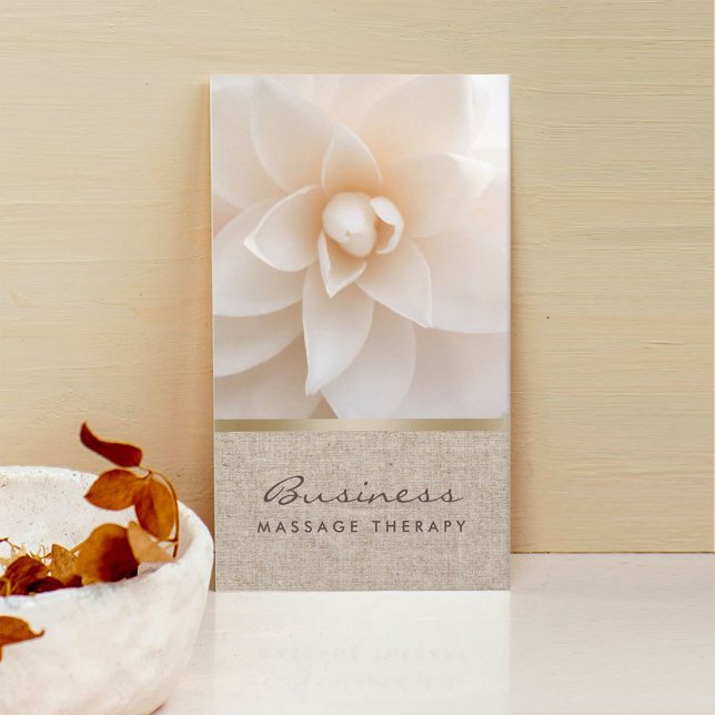 Tarjeta De Visita Terapia Masajista Flor Clásica & Spa Curación Burl (Subido por el creador)
