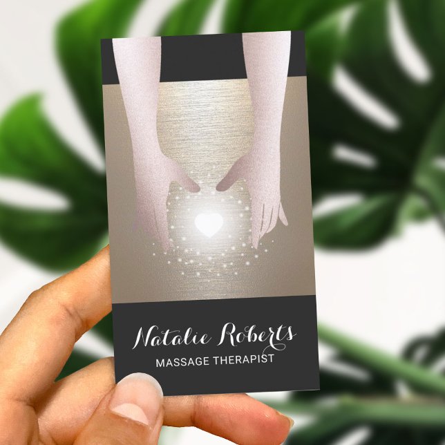 Tarjeta De Visita Terapia Masajista Gold Reiki Energy Healing SPA (Subido por el creador)