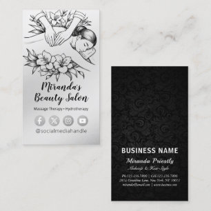 Tarjeta De Visita Terapia Masajista Manos Curadoras Energía Spa Well