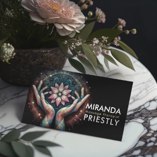 Tarjeta De Visita Terapia Masajista Manos Curadoras Energía Spa Well