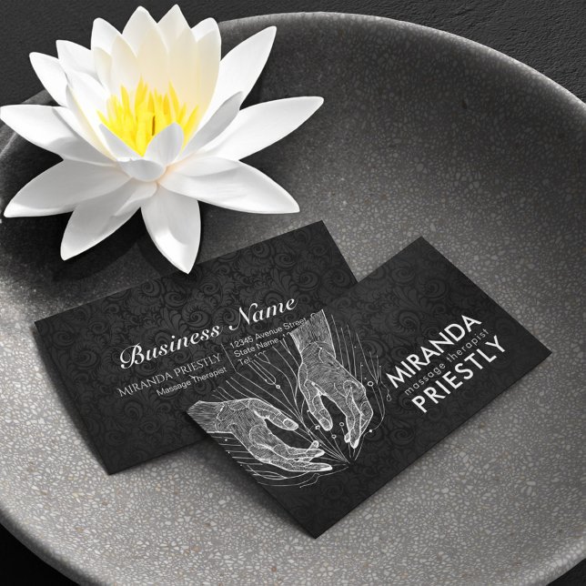Tarjeta De Visita Terapia Masajista Manos Curadoras Energía Spa Well (Subido por el creador)