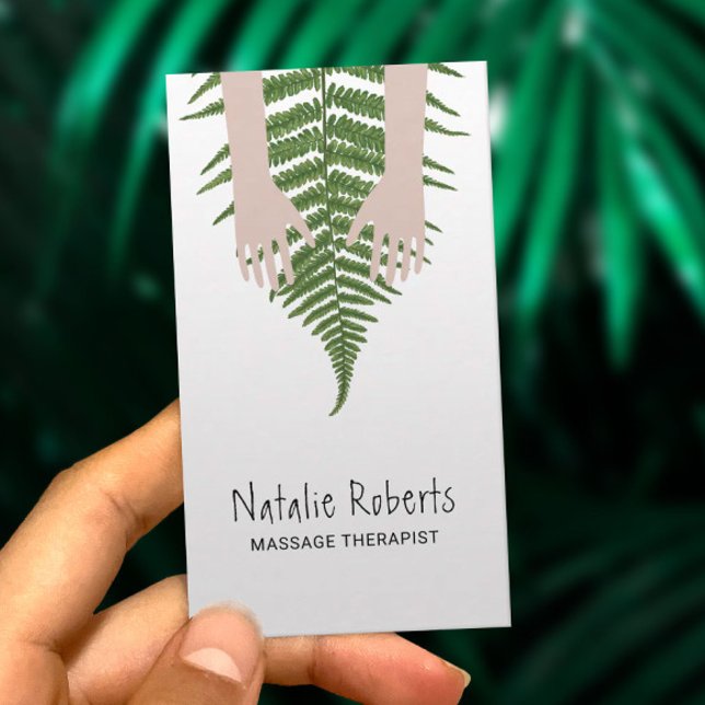 Tarjeta De Visita Terapia Masajista Manos Curadoras Fern Spa Botánic (Subido por el creador)