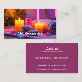 Tarjeta De Visita Terapia Masajista Neon