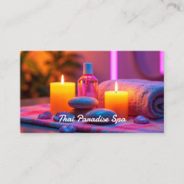 Tarjeta De Visita Terapia Masajista Neon