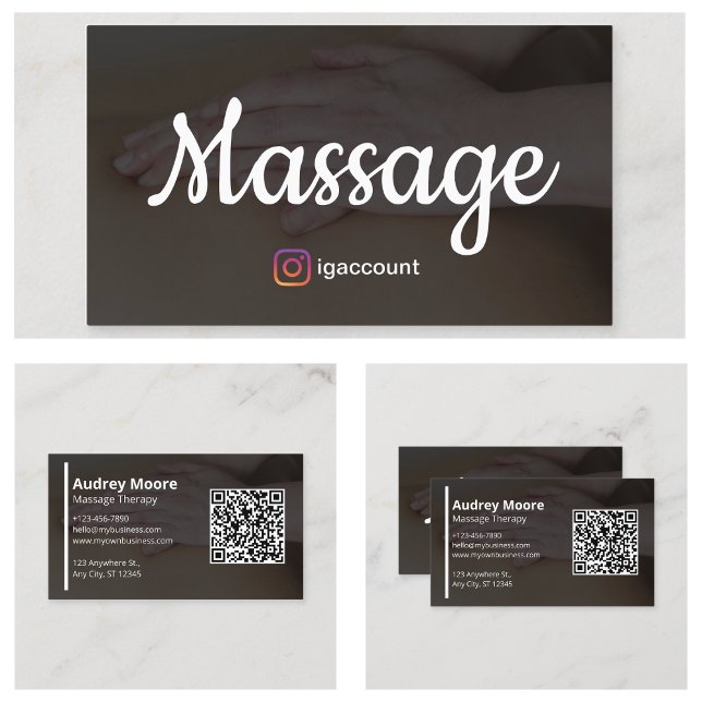 Tarjeta De Visita Terapia moderna de masaje profesional (Modern Professional Massage Therapy Business Card
)