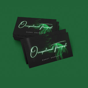 Tarjeta De Visita Terapia ocupacional neonatal verde