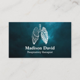 Tarjeta De Visita Terapia respiratoria pulmonólogo Turquoise