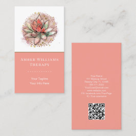 Tarjeta De Visita Terapia Spa Suculento Yoga Curación Código QR
