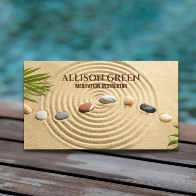 Tarjeta De Visita Terapia Zen SPA Terapia de Masaje Yoga Instructor  (Zen SPA Massage Therapy Yoga Instructor Meditation Business Card)