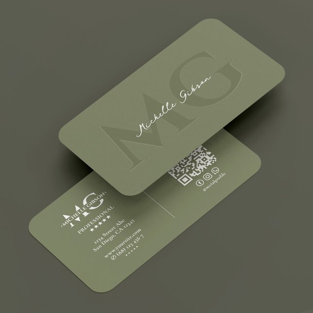Tarjeta De Visita Terapista entrenador personal Fitness Sage moderno (Therapist Personal Trainer Fitness Sage Modern Business Card
)