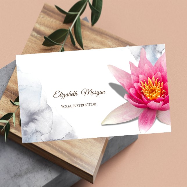 Tarjeta De Visita Terapista, Watercolor Lotus, Yoga (Subido por el creador)