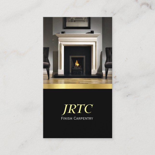 Tarjeta De Visita Terminar Carpintería, Trabajos de construcción (Anverso)